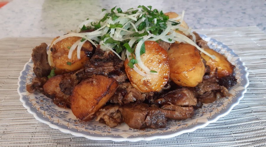 Куырдак (Куурдак) из баранины с картошкой по-кыргызски в казане Рецепт